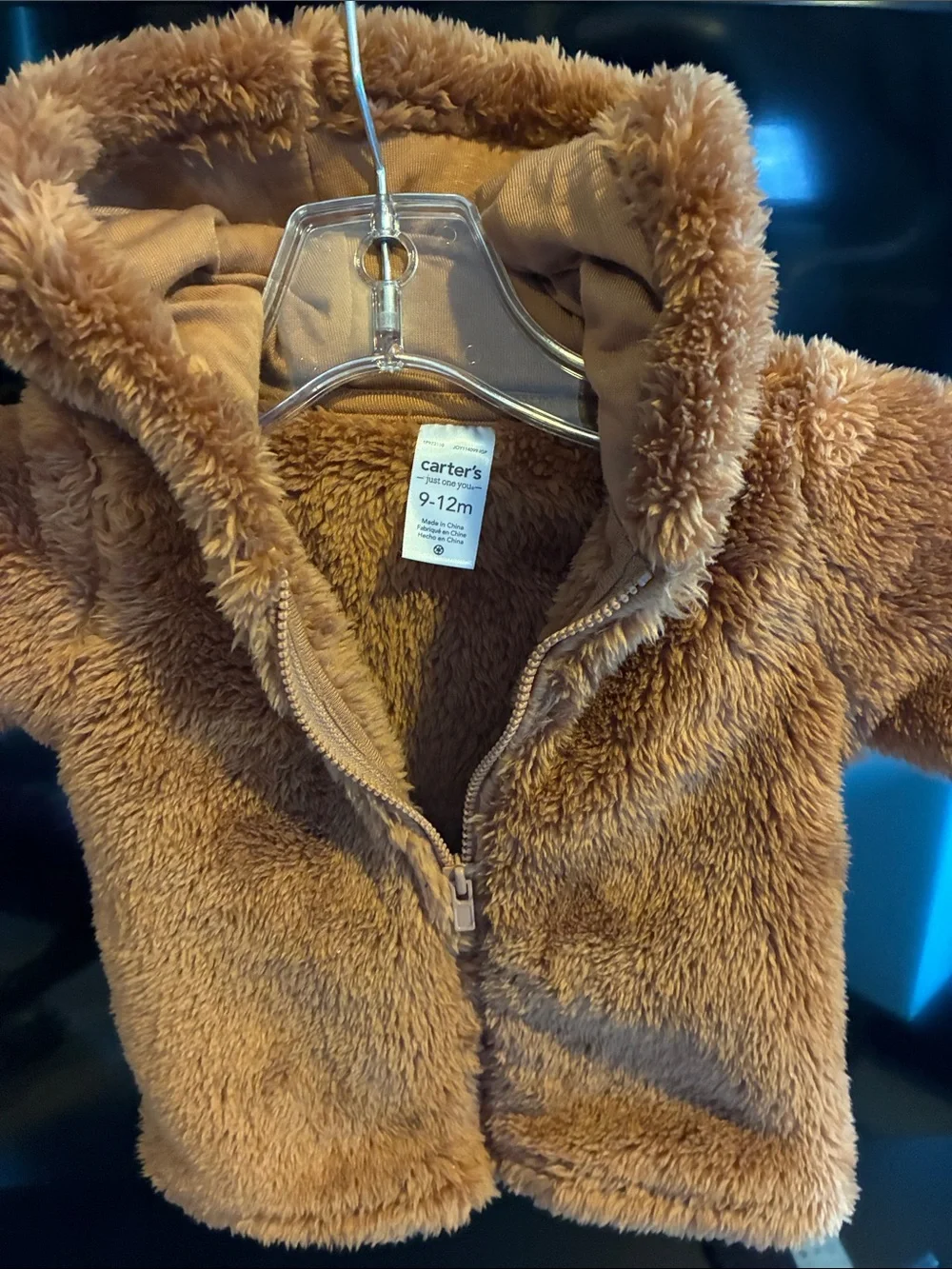 Carter's Plush Teddy Hooded Jacket in Warm Brown